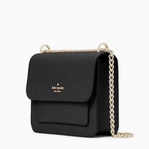 Kate Spade ♠️ Remi Flap Chain Leather Crossbody - Solid Black